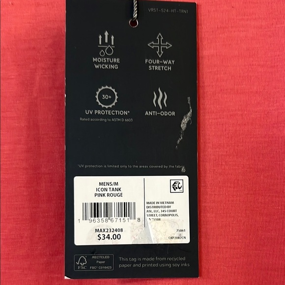 Pink Relaxed Sleeveless Muscle Tee - Picture 2 of 4